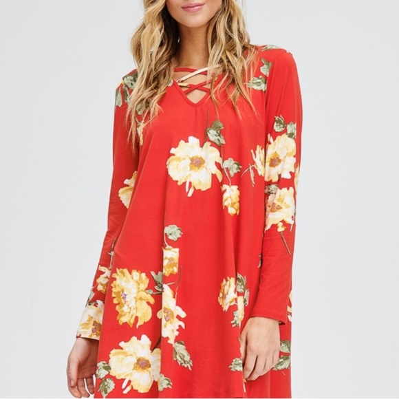✨Jamie Cross Front Floral Dress - Picture 2 of 5